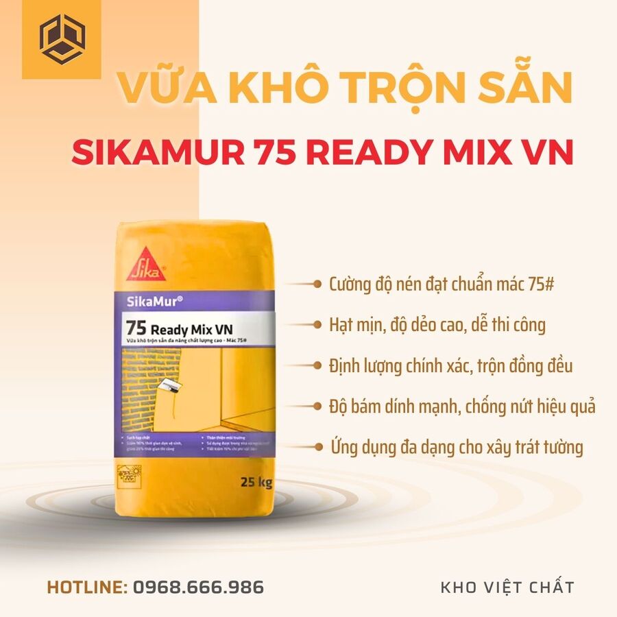 Vữa khô trộn sẵn SikaMur 75 Ready Mix VN