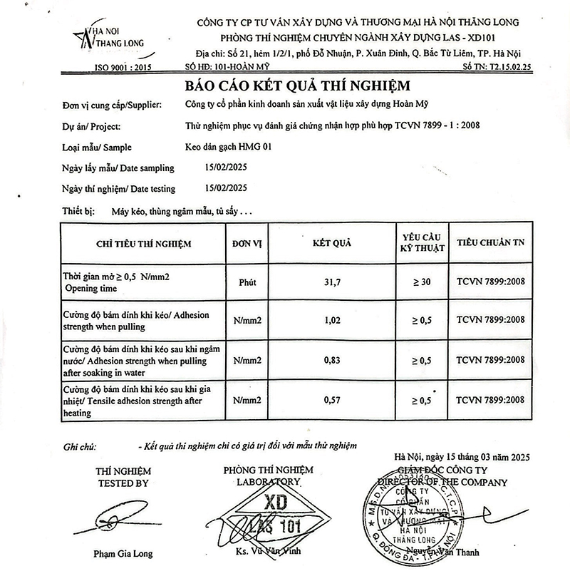 Keo dán gạch Hoàn Mỹ HMG-01