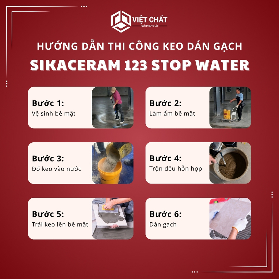 Keo dán gạch kháng nước SikaCeram 123 Stop Water