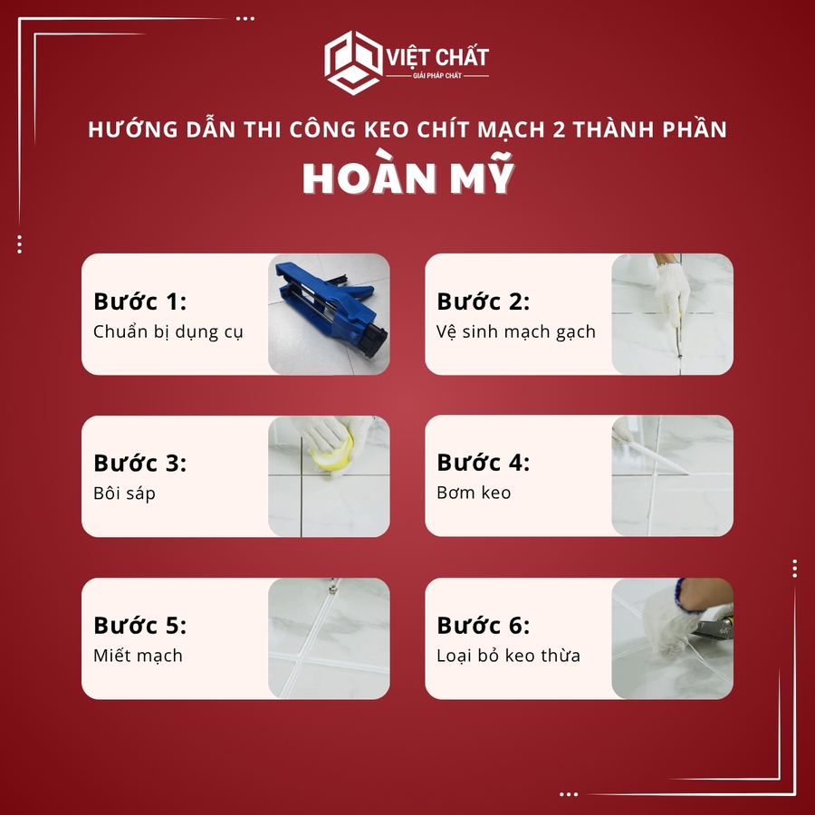 Keo chít mạch 2 thành phần Hoàn Mỹ
