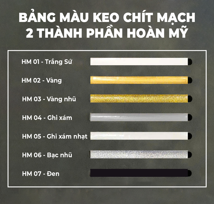 Keo chít mạch 2 thành phần Hoàn Mỹ