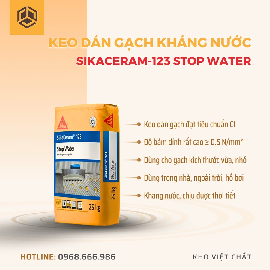 Keo dán gạch kháng nước SikaCeram 123 Stop Water
