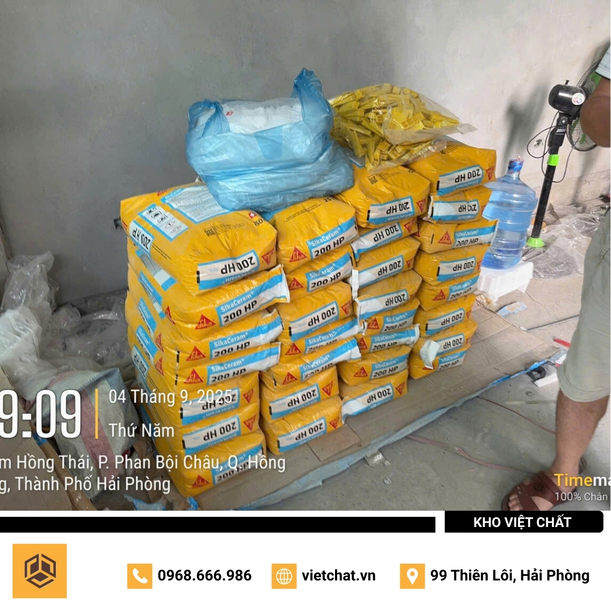 đơn hàng keo dán gạch SikaCeram-200 HP mà Kho Việt Chất đã giao