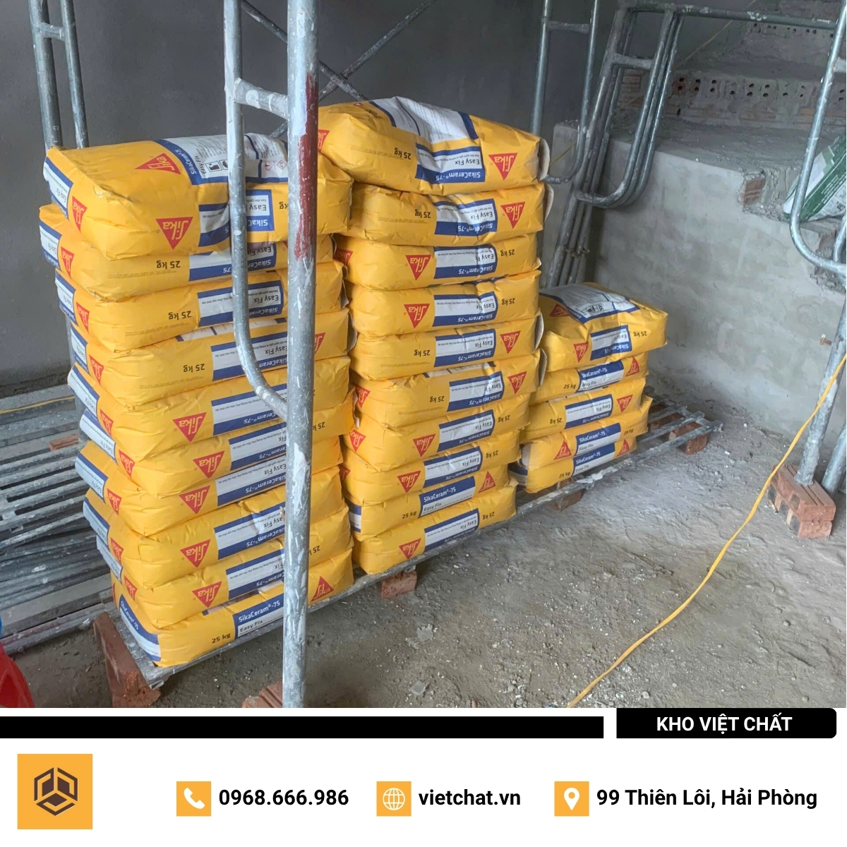 đơn hàng keo dán gạch SikaCeram 75 Easy Fix mà Kho Việt Chất đã giao