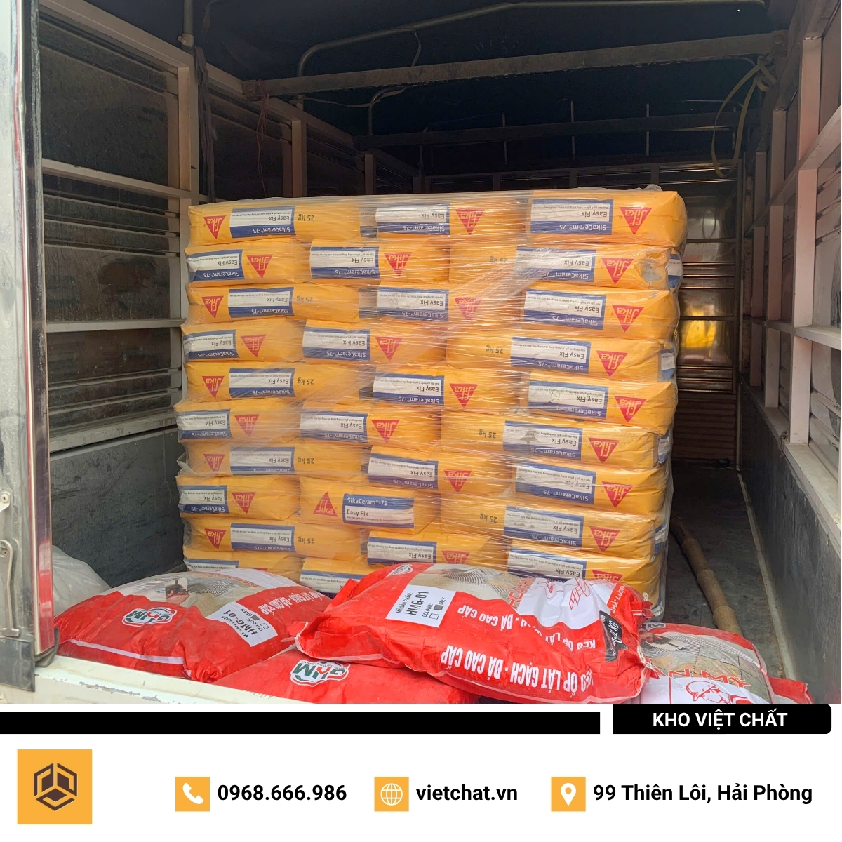 đơn hàng keo dán gạch SikaCeram 75 Easy Fix mà Kho Việt Chất đã giao