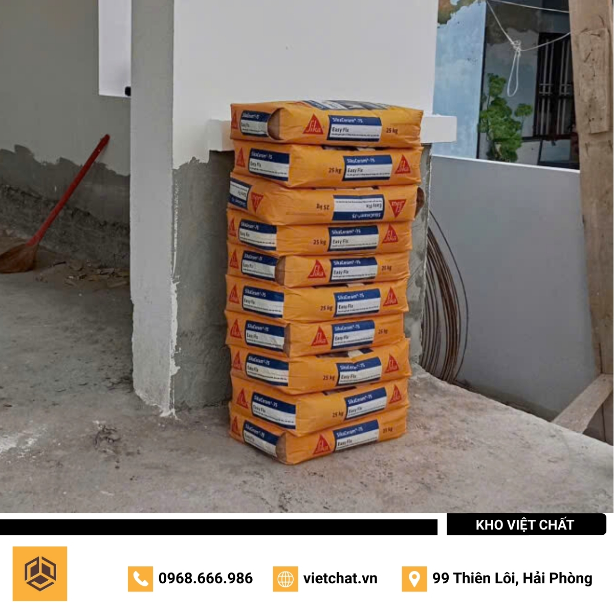 đơn hàng keo dán gạch SikaCeram 75 Easy Fix mà Kho Việt Chất đã giao