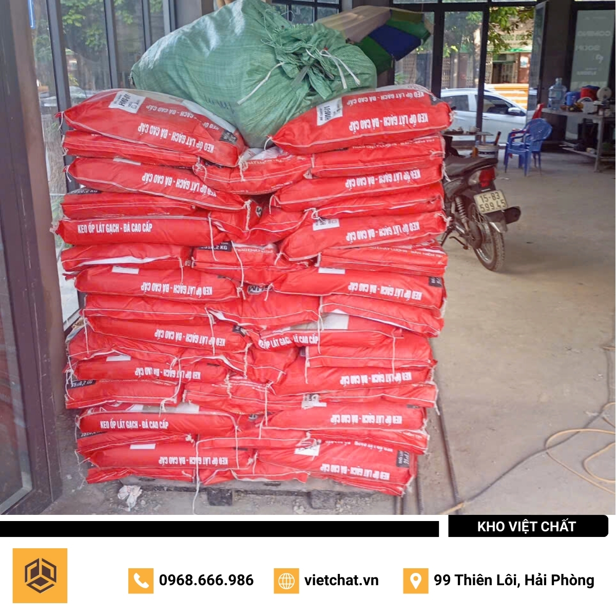 đơn hàng keo dán gạch Hoàn Mỹ HMG-01 mà Kho Việt Chất đã giao