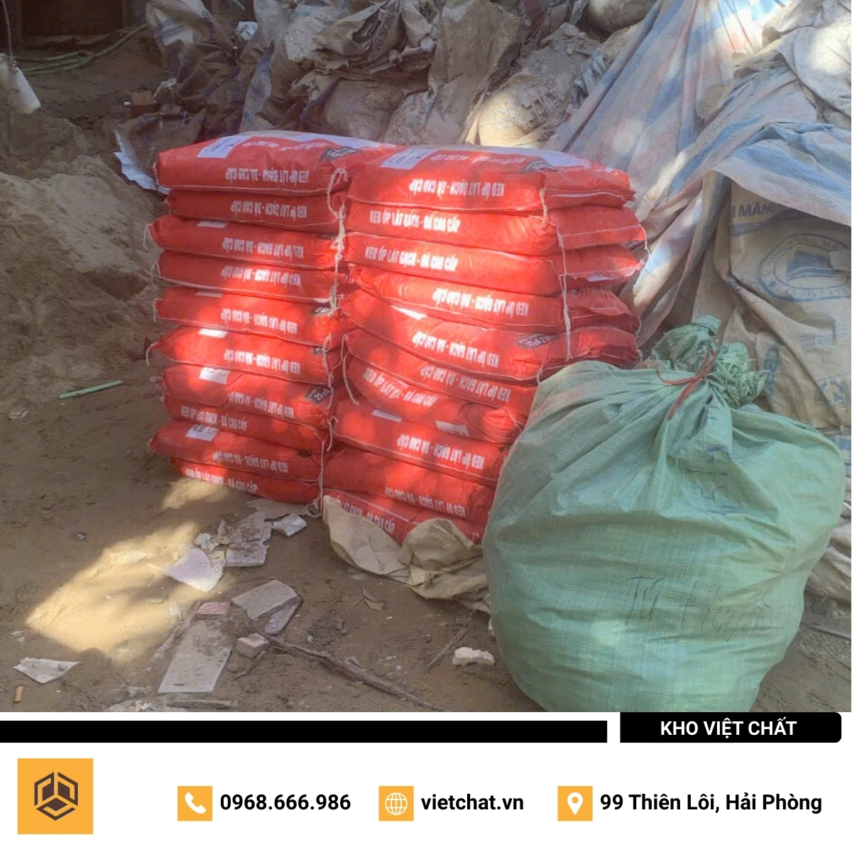 đơn hàng keo dán gạch Hoàn Mỹ HMG-01 mà Kho Việt Chất đã giao