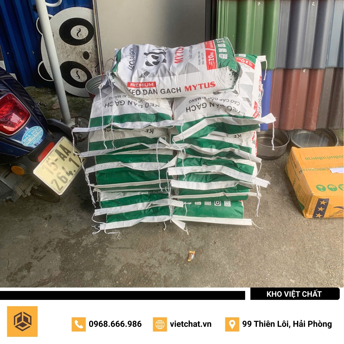 đơn hàng keo dán gạch Mytus mà Kho Việt Chất đã giao