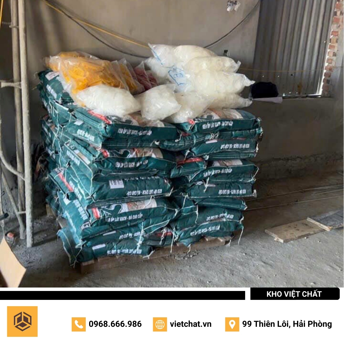 đơn hàng keo dán gạch Hoàn Mỹ HMG-02 mà Kho Việt Chất đã giao