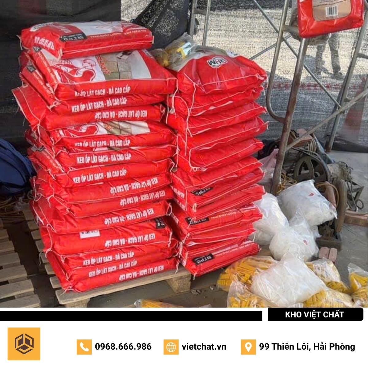 đơn hàng keo dán gạch Hoàn Mỹ HMG-01 mà Kho Việt Chất đã giao