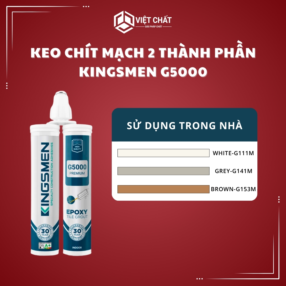 Bảng màu Keo chít mạch 2 thành phần KINGSMEN G5000
