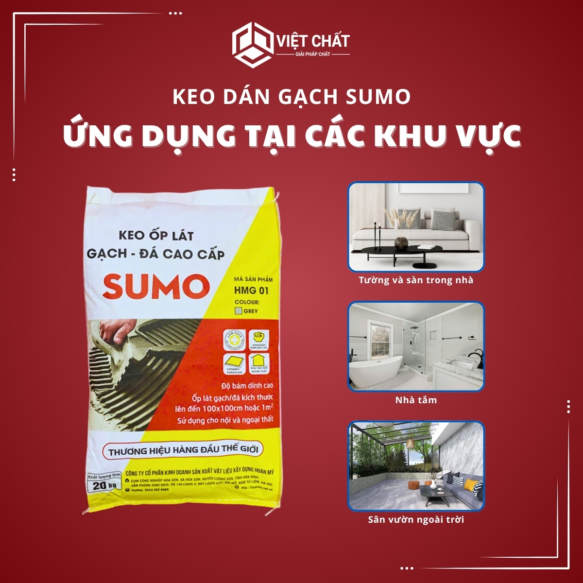 Ứng dụng của Keo dán gạch Hoàn Mỹ SUMO