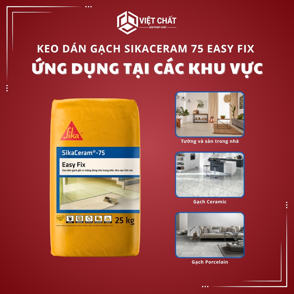 Ứng dụng của keo dán gạch SikaCeram 75 Easy Fix