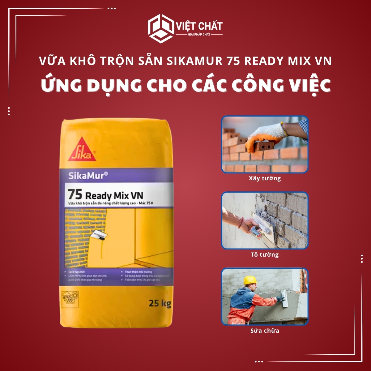 Ứng dụng của vữa khô trộn sẵn Sikamur 75 Ready Mix VN
