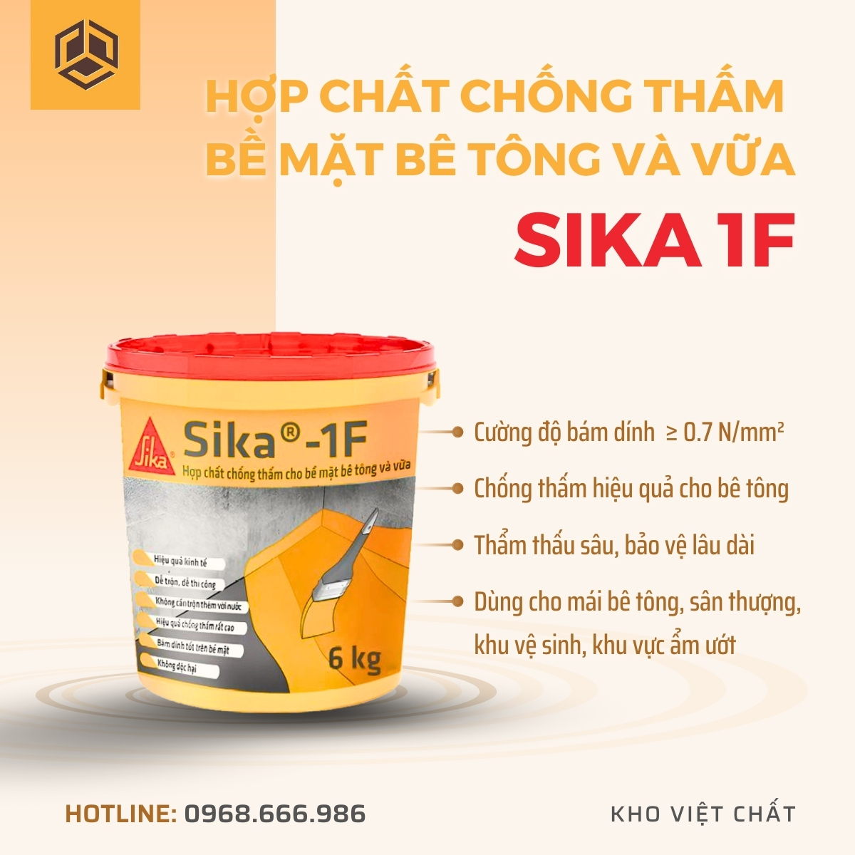 Hợp chất chống thấm bề mặt bê tông Sika 1F