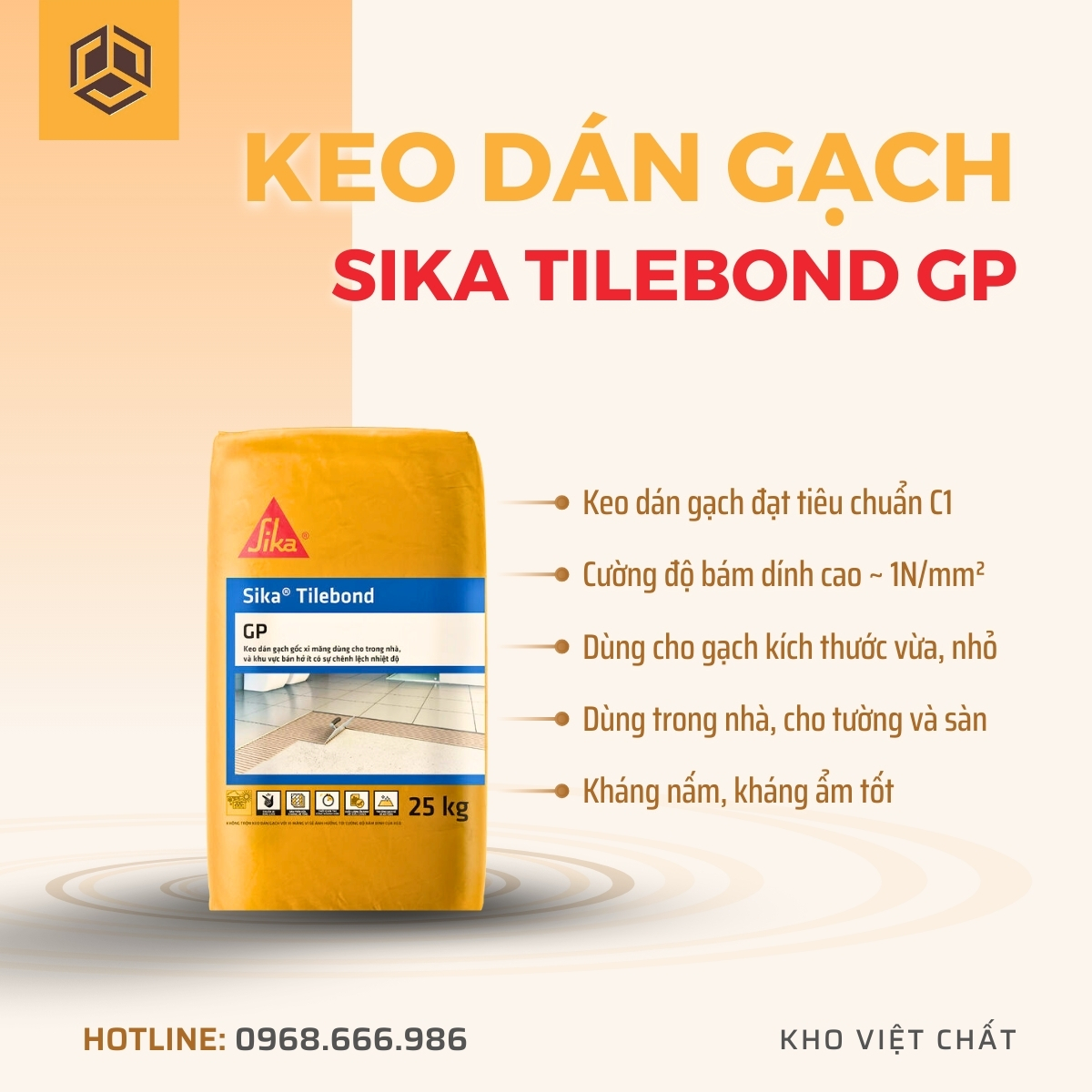 keo dán gạch Sika Tilebond GP